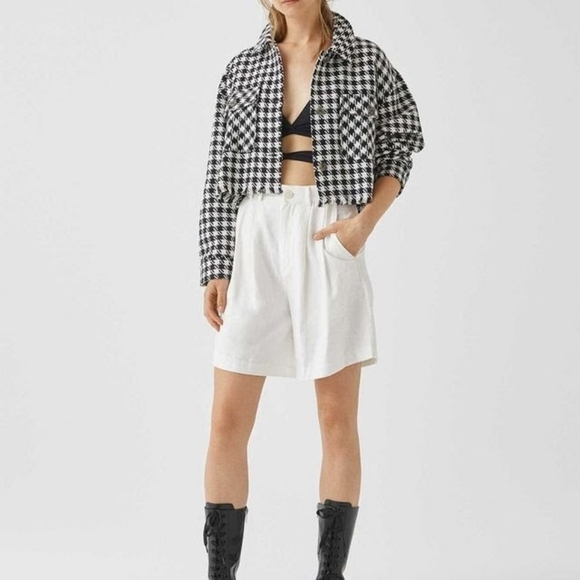 Pull&Bear Jackets & Blazers - Pull and Bear Cropped Houndstooth jacket